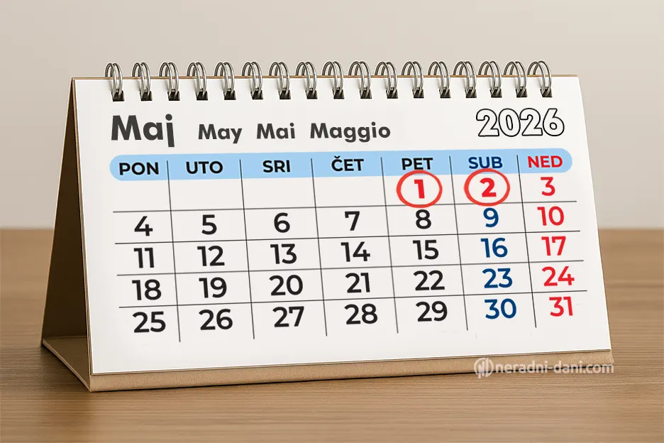 Prvi maj praznik rada 2026 kalendar